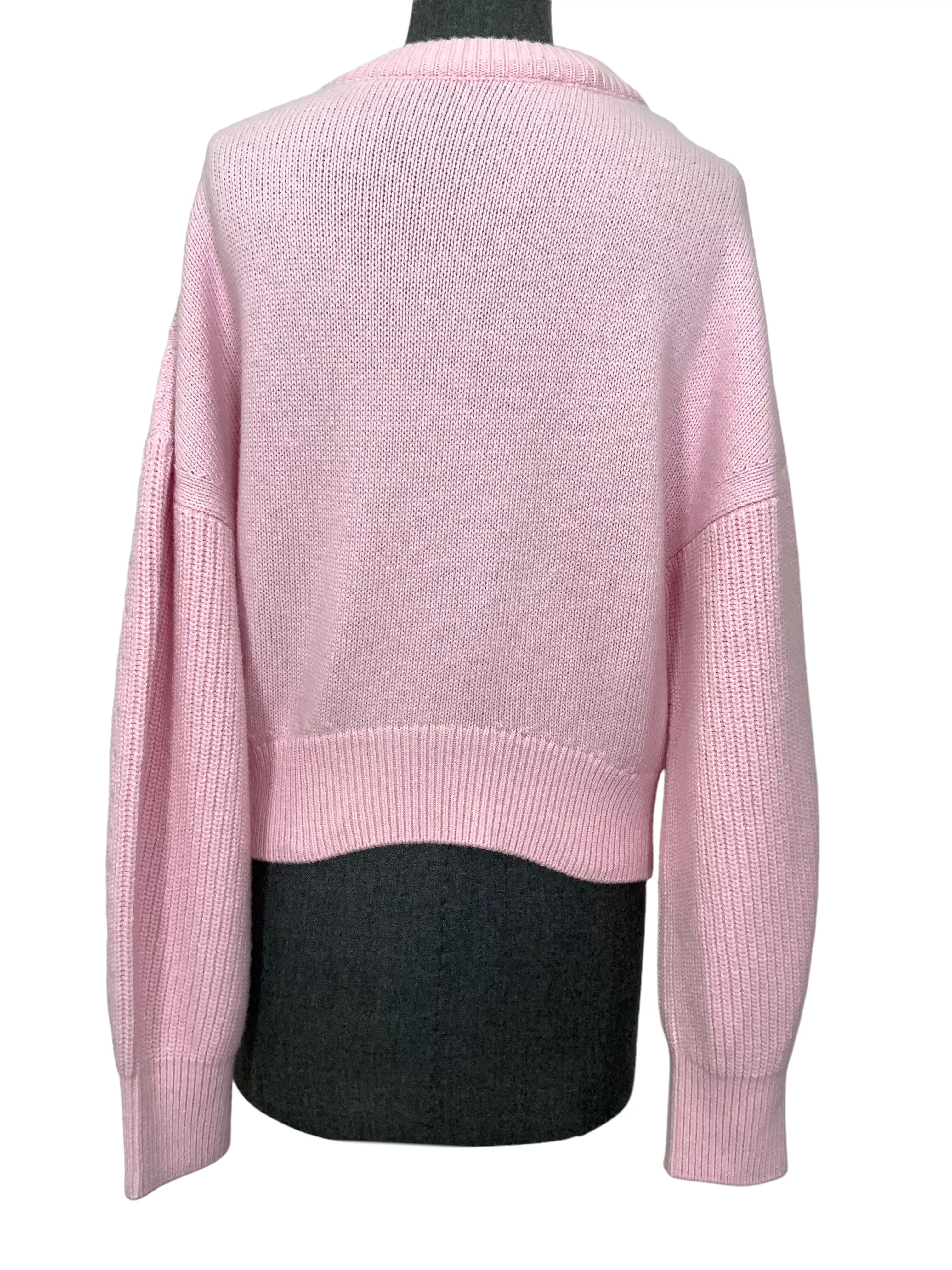 Alexander McQueen Cropped Wool Crewneck Sweater Size L NEW