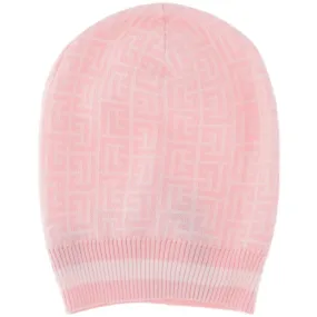 Balmain All-Over Patterned Ribbed Beanie