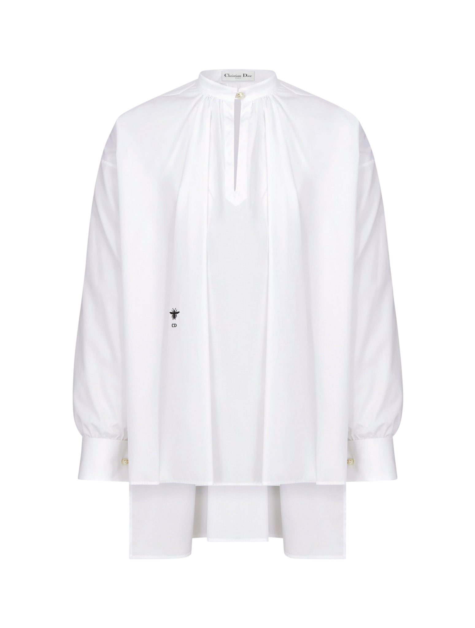 BLOUSE IN white cotton poplin