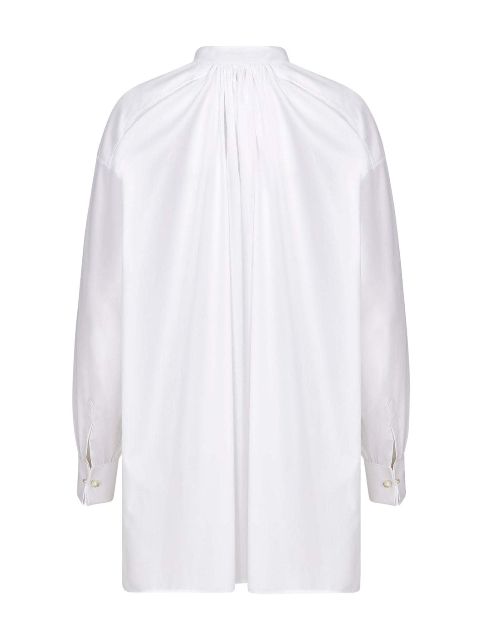 BLOUSE IN white cotton poplin