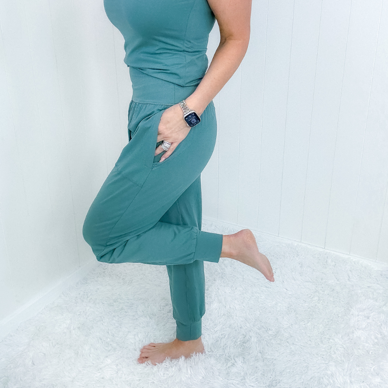 Butter Soft Yoga Joggers in Tidewater Teal