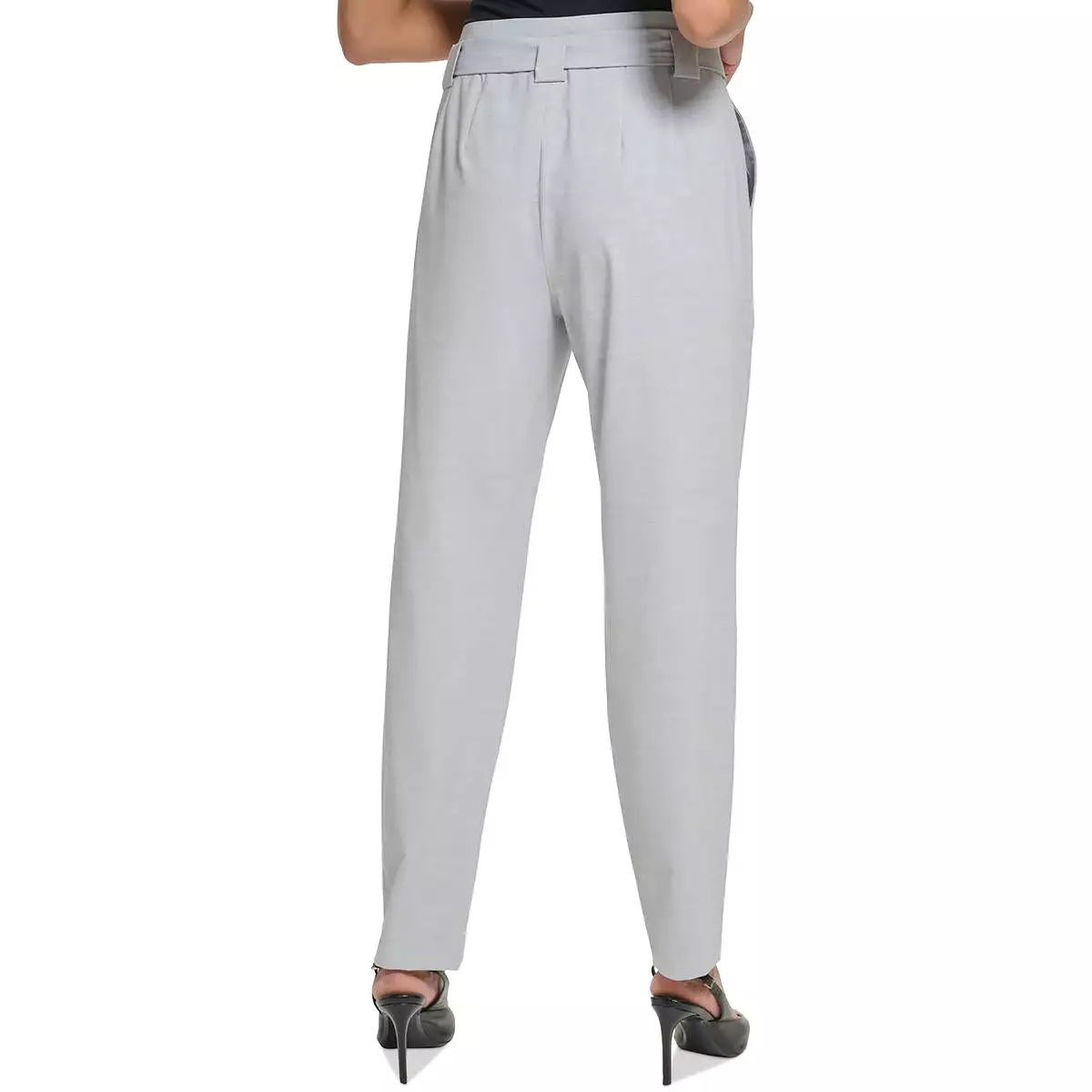 Calvin Klein Womens High Rise Pleated Straight Leg Pants