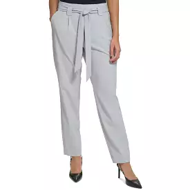 Calvin Klein Womens High Rise Pleated Straight Leg Pants