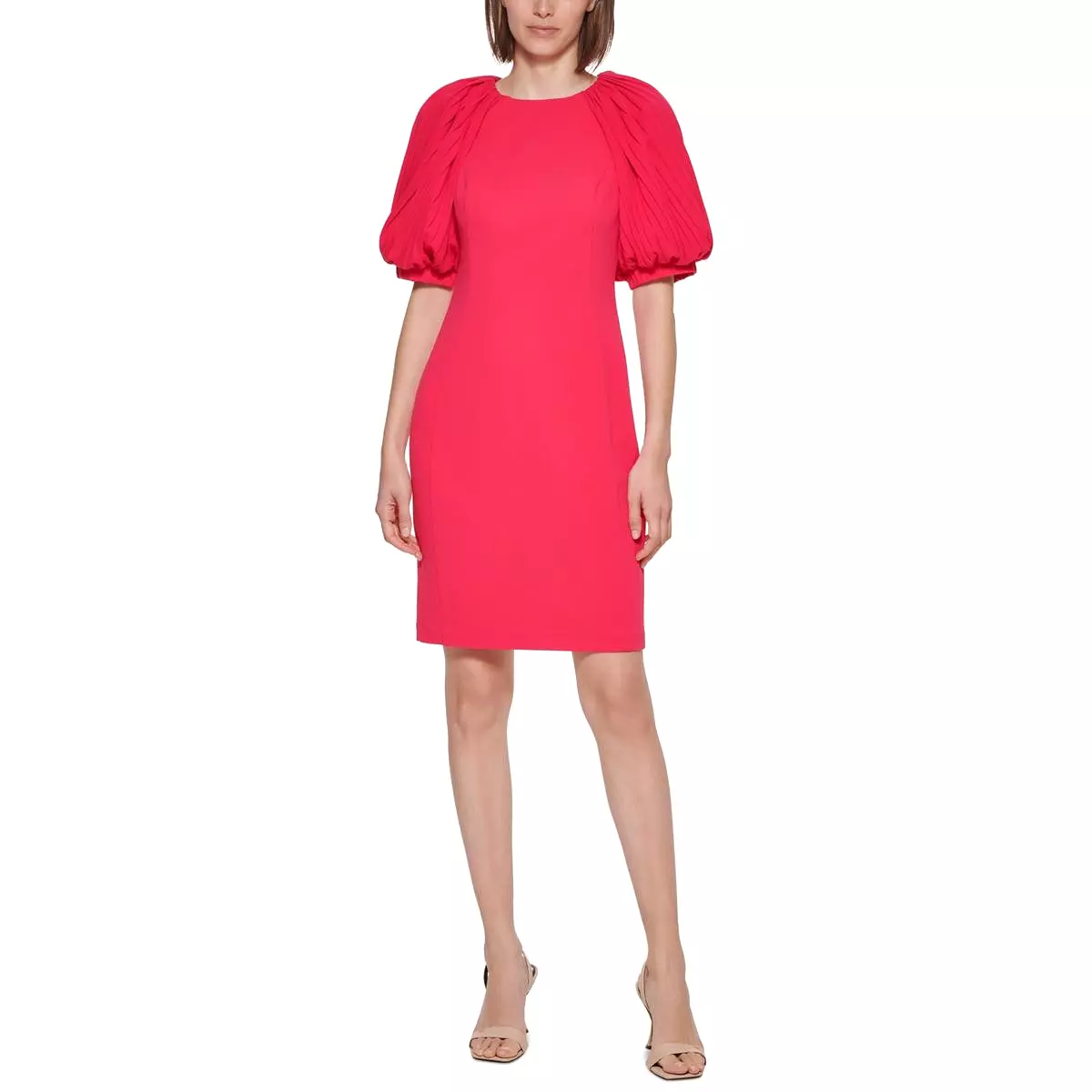 Calvin Klein Womens Scuba Mini Sheath Dress