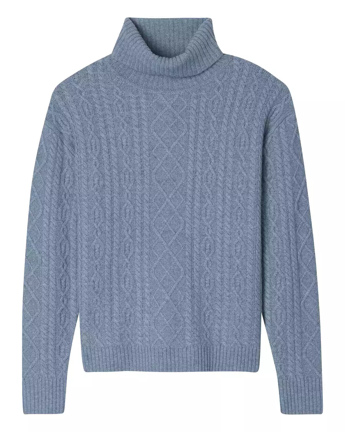 Cashmere Mixed Cable Turtleneck