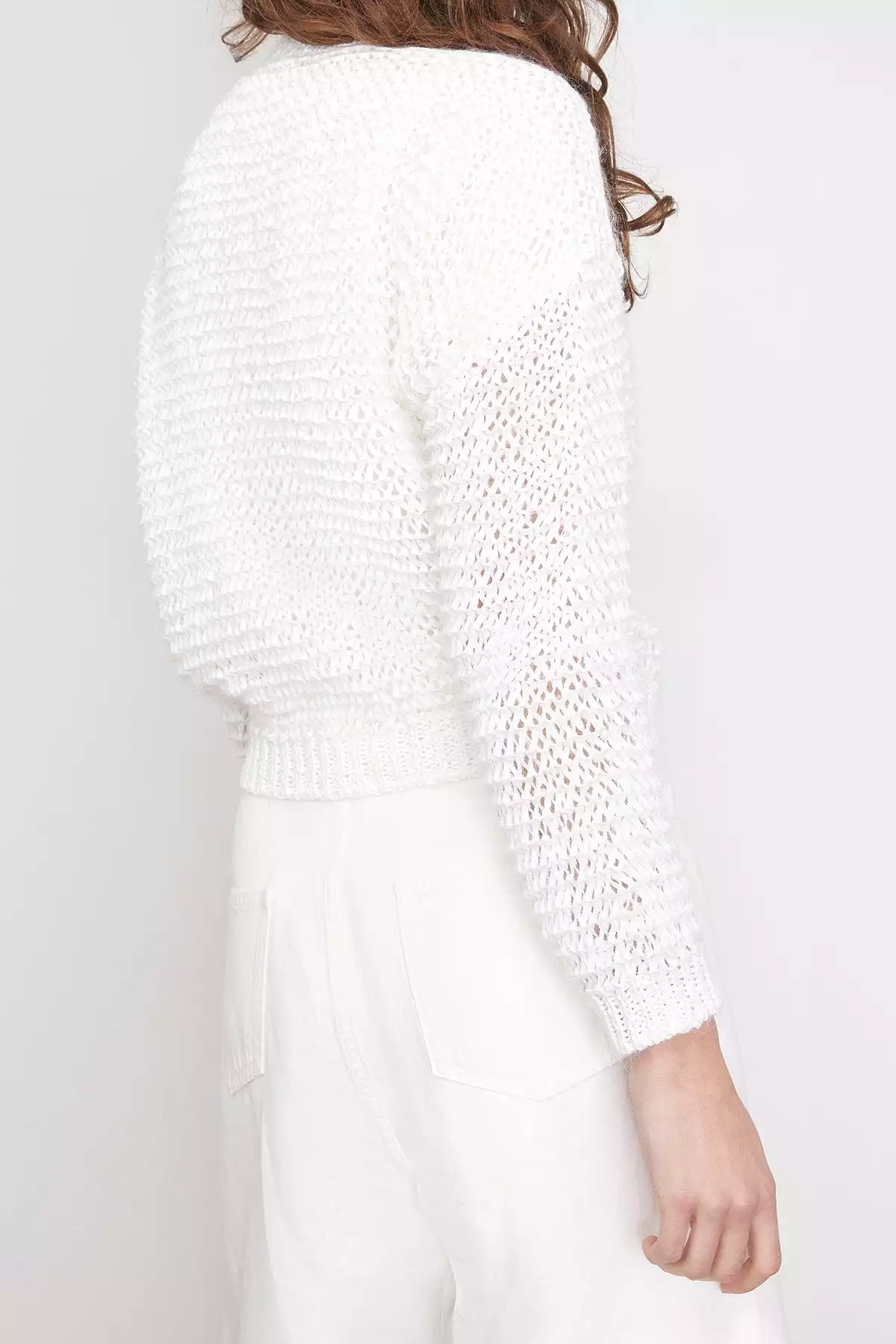 Chamois Tape Roundneck Sweater in White