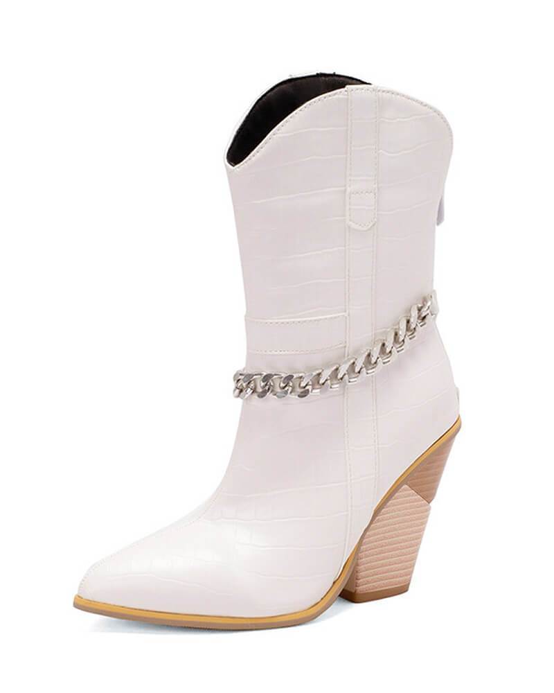 Chic Chain Zipper Boots