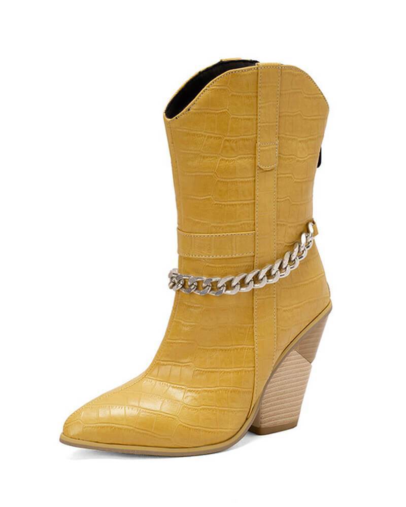 Chic Chain Zipper Boots