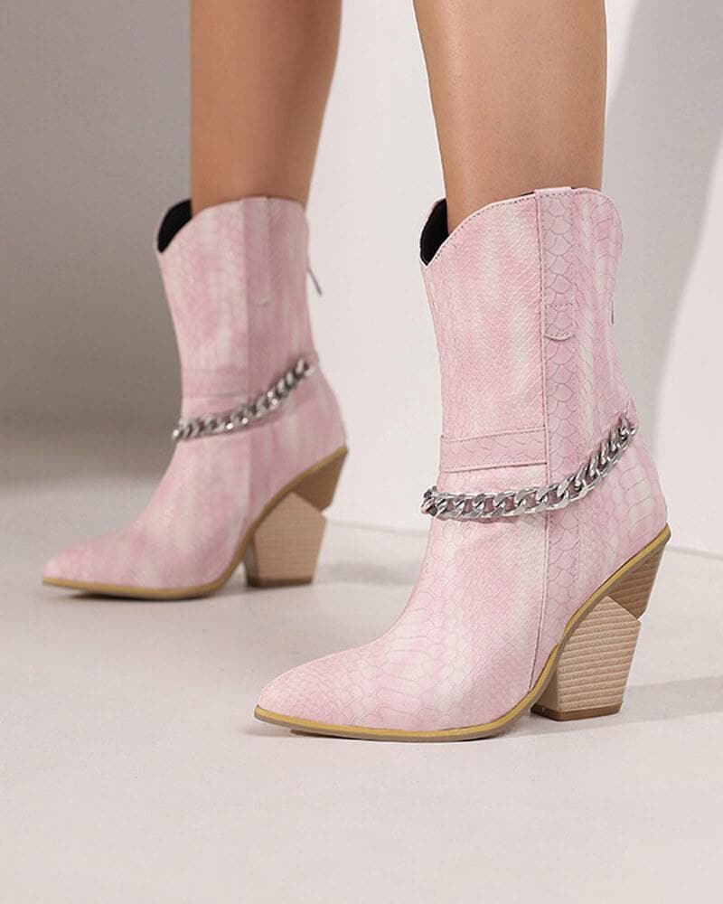 Chic Chain Zipper Boots