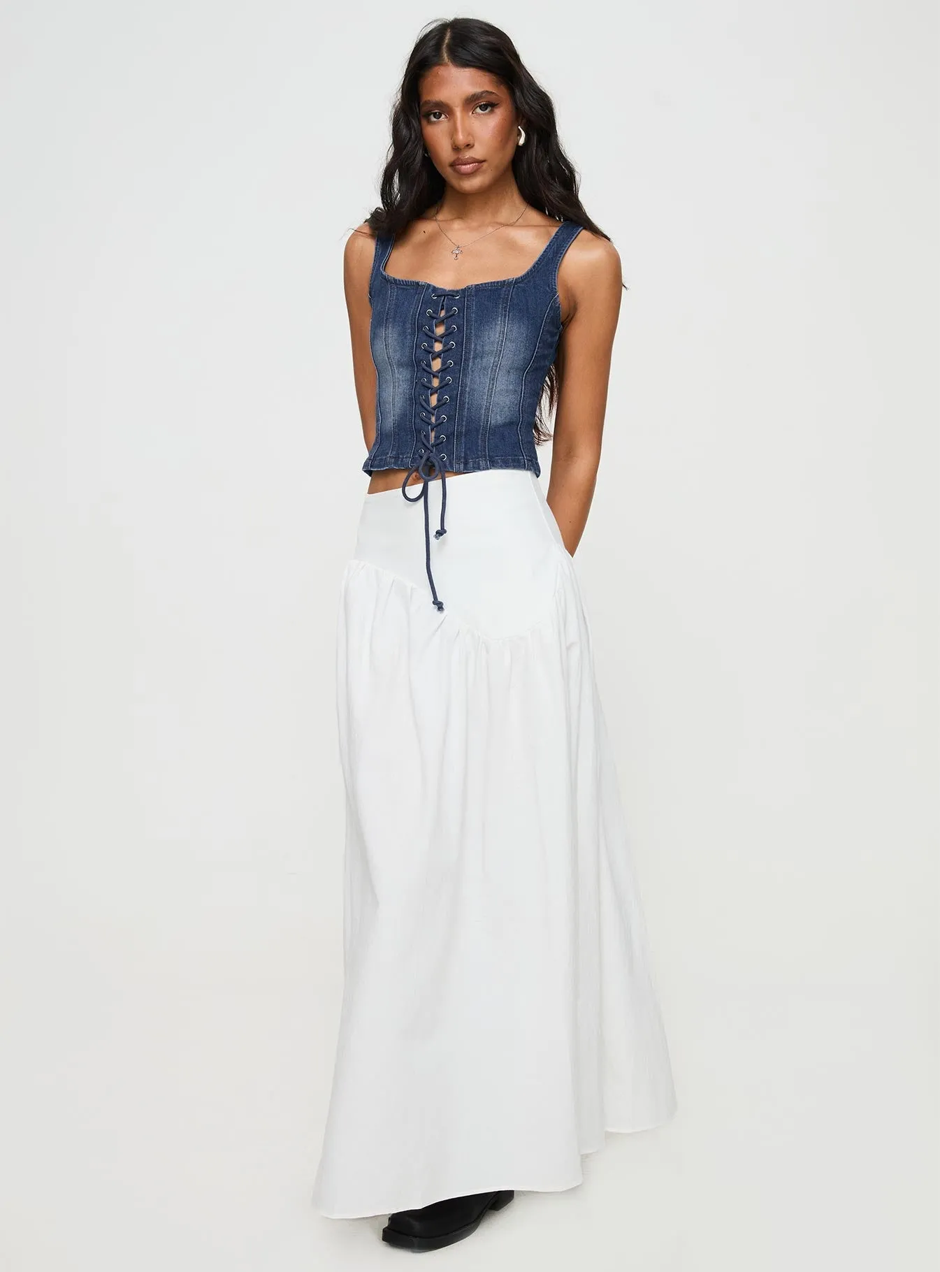 Cillie Maxi Skirt White