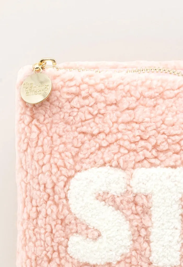 Cosmetic Teddy Bear Pouch-Blush