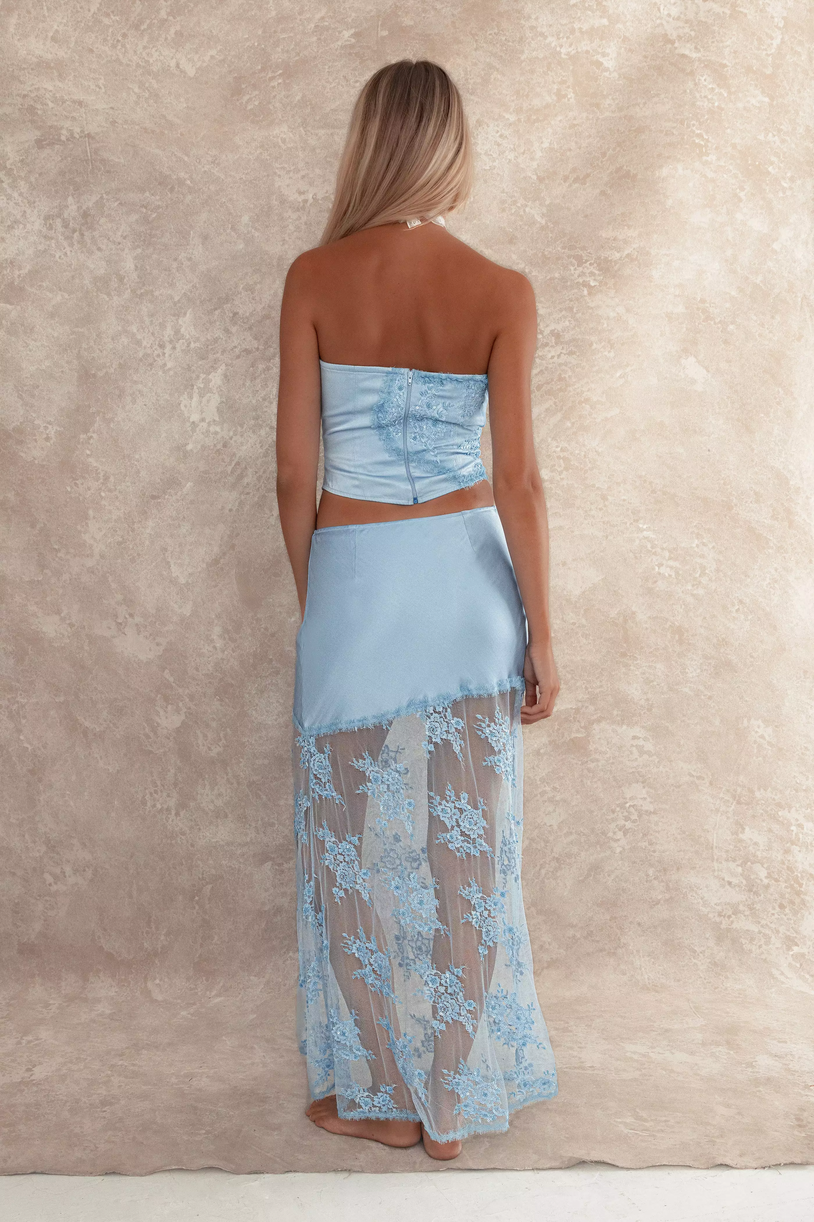 Counting Clouds Corset - Powder Blue