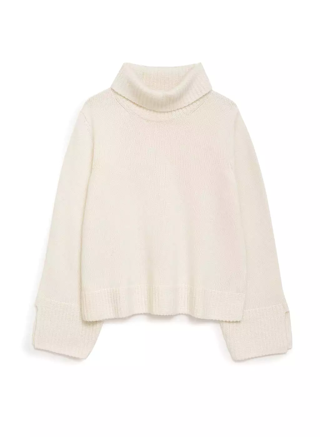 Cozy Cashmere Blend Turtleneck Sweater in Cream