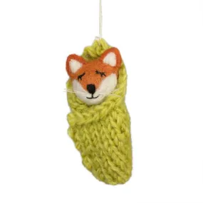 Cozy Fox Wool Ornament