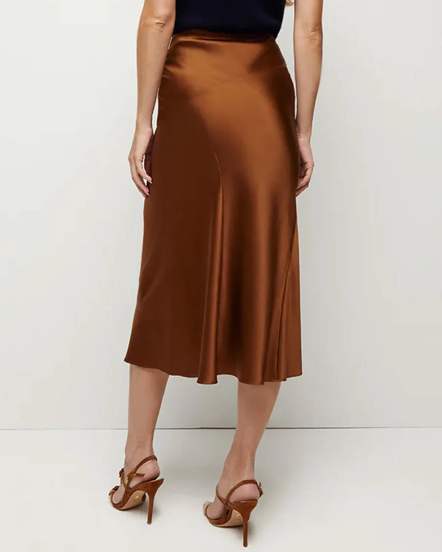 Dark Ochre Silk Sorelle Skirt