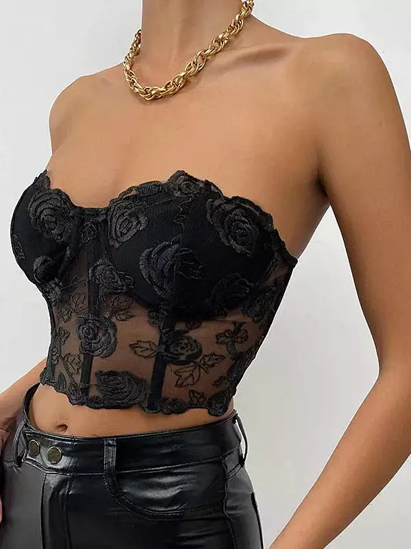 Elegant Lace Underbust Corset Top for Prom, Party, and Club Outfit