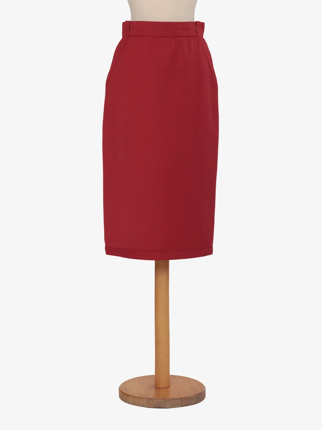 Gianni Versace Red Wool Skirt