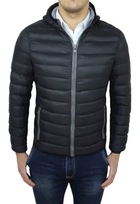 GIUBBOTTO UOMO DIAMOND CASUAL NERO PIUMINO 100 GRAMMI GIUBBINO BOMBER