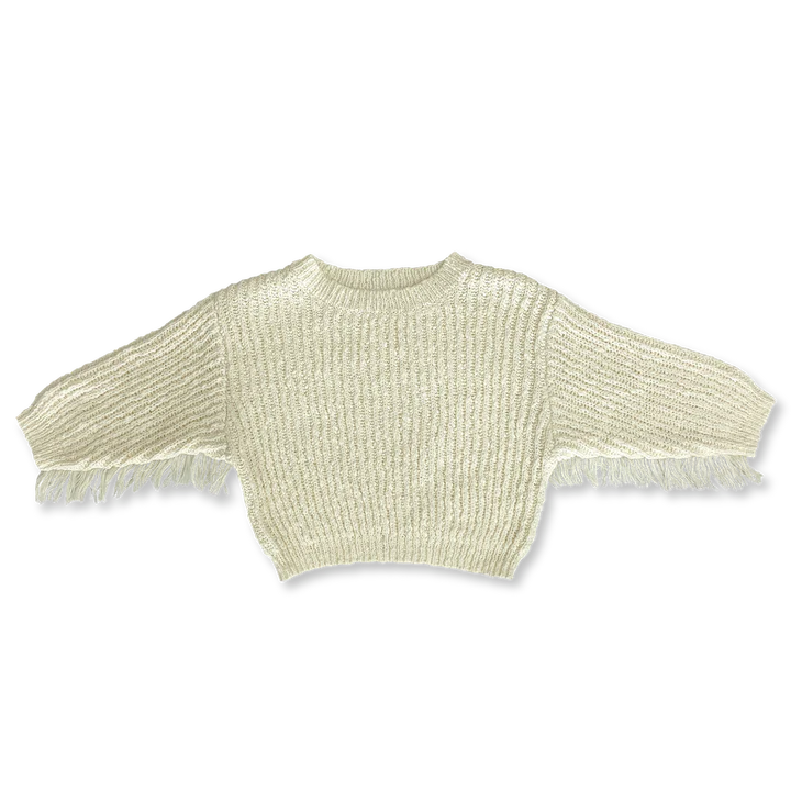 Grown - Slub Yarn Fringe Pull Over - Milk