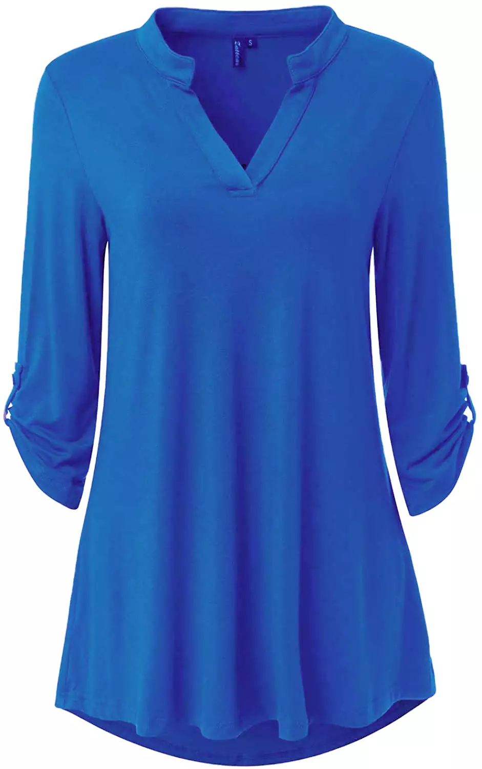 Haute Edition Women's 3/4 Sleeve Tunic Tops S-3X Solid. Plus size available.