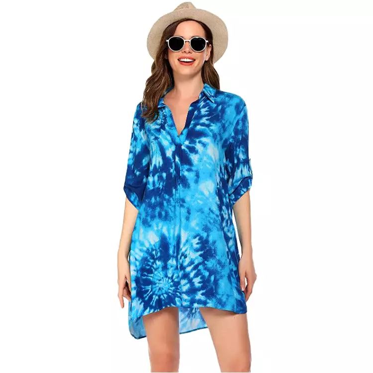 Haute Edition Women's Pullover Swim Beachwear Cover up Tunic Dress