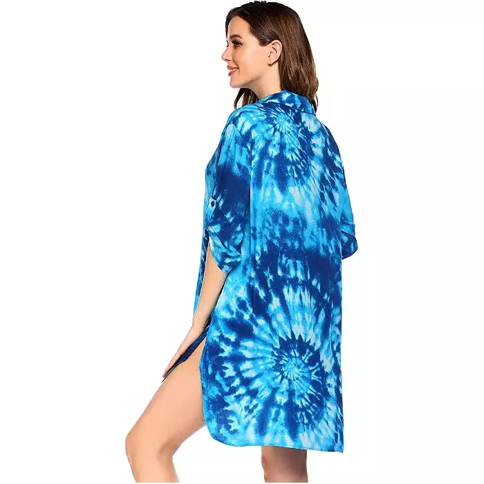 Haute Edition Women's Pullover Swim Beachwear Cover up Tunic Dress