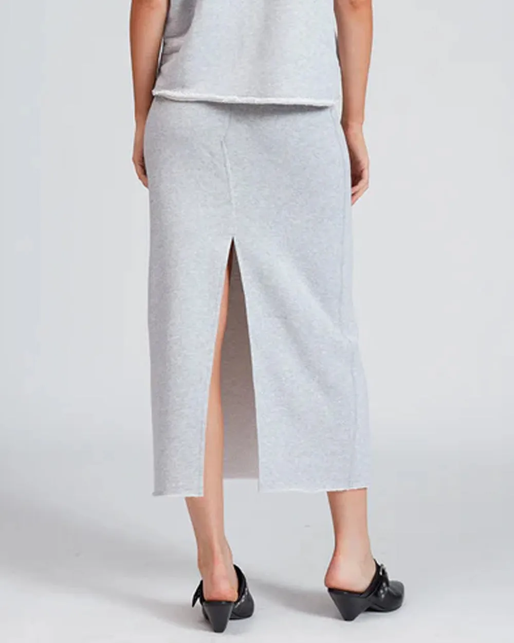 Heather Grey Vintage Terry Midi Skirt