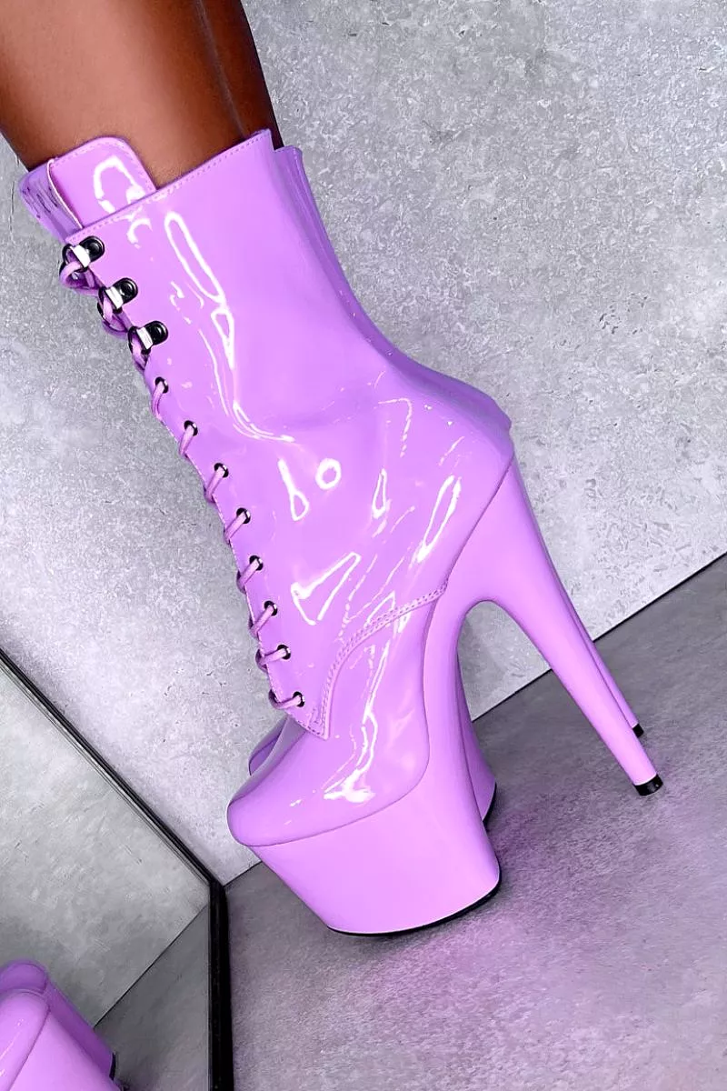 Hella Heels LipKit 7inch Boots - Grape