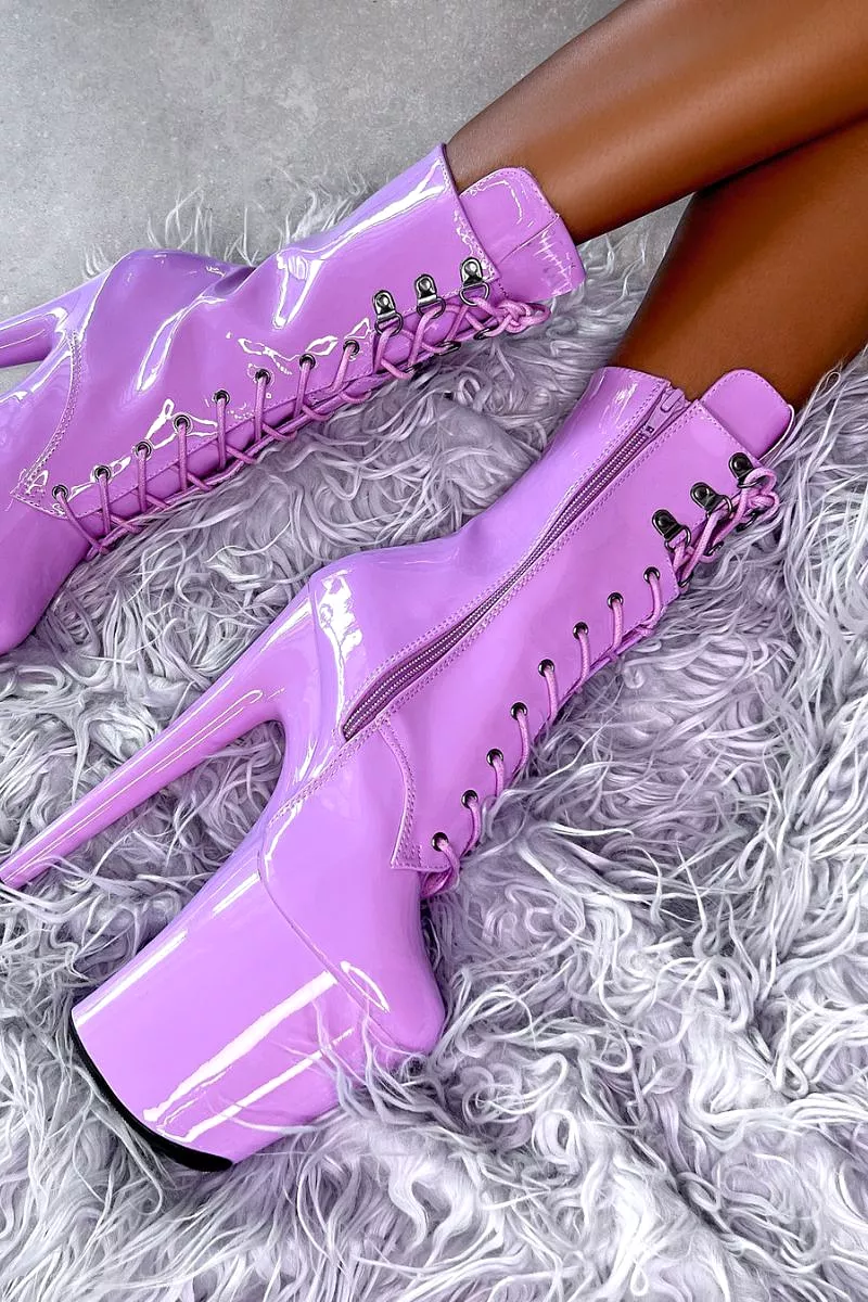 Hella Heels LipKit 8inch Boots- Grape