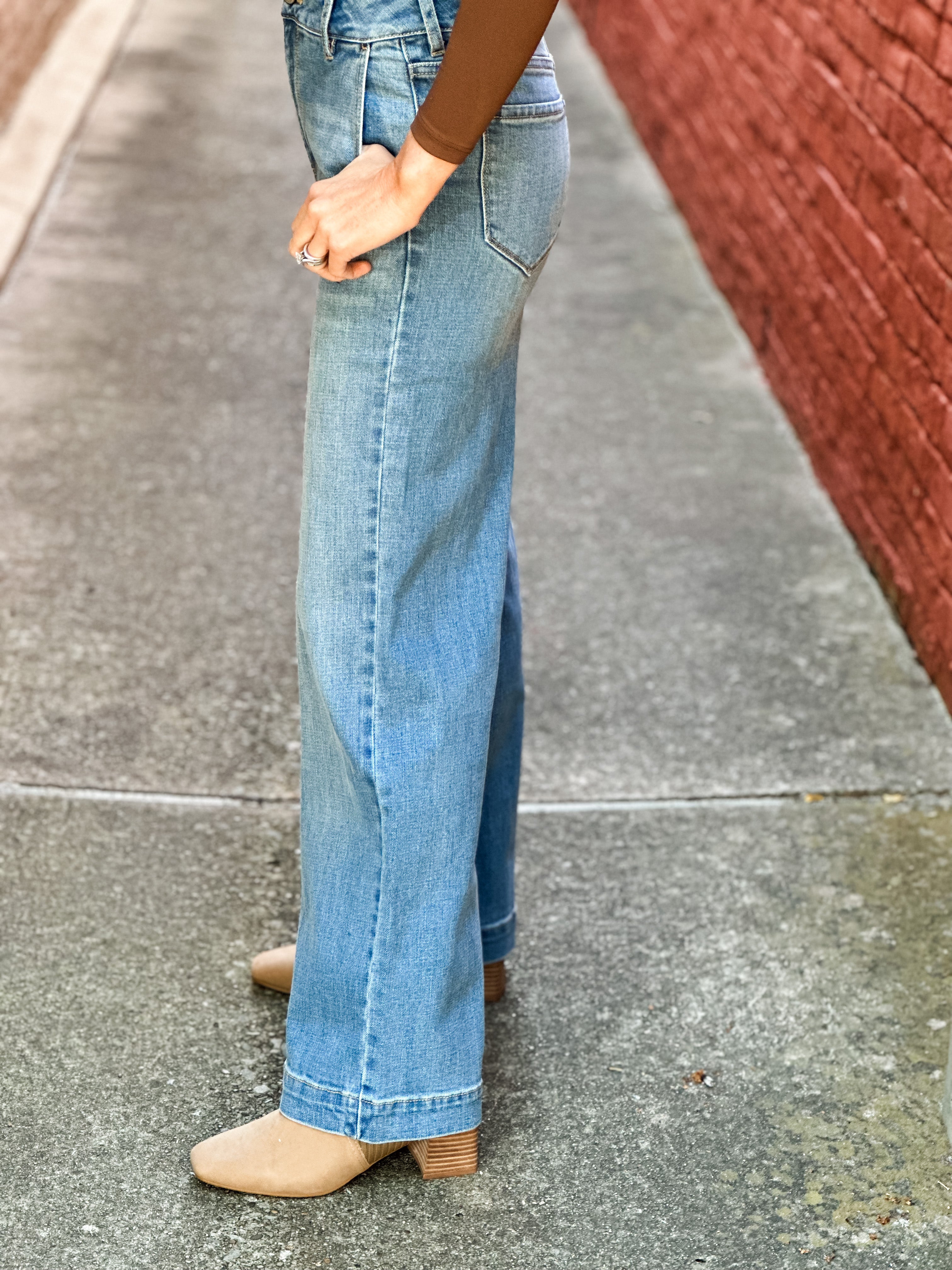 High Rise Trouser Wide Leg Jeans