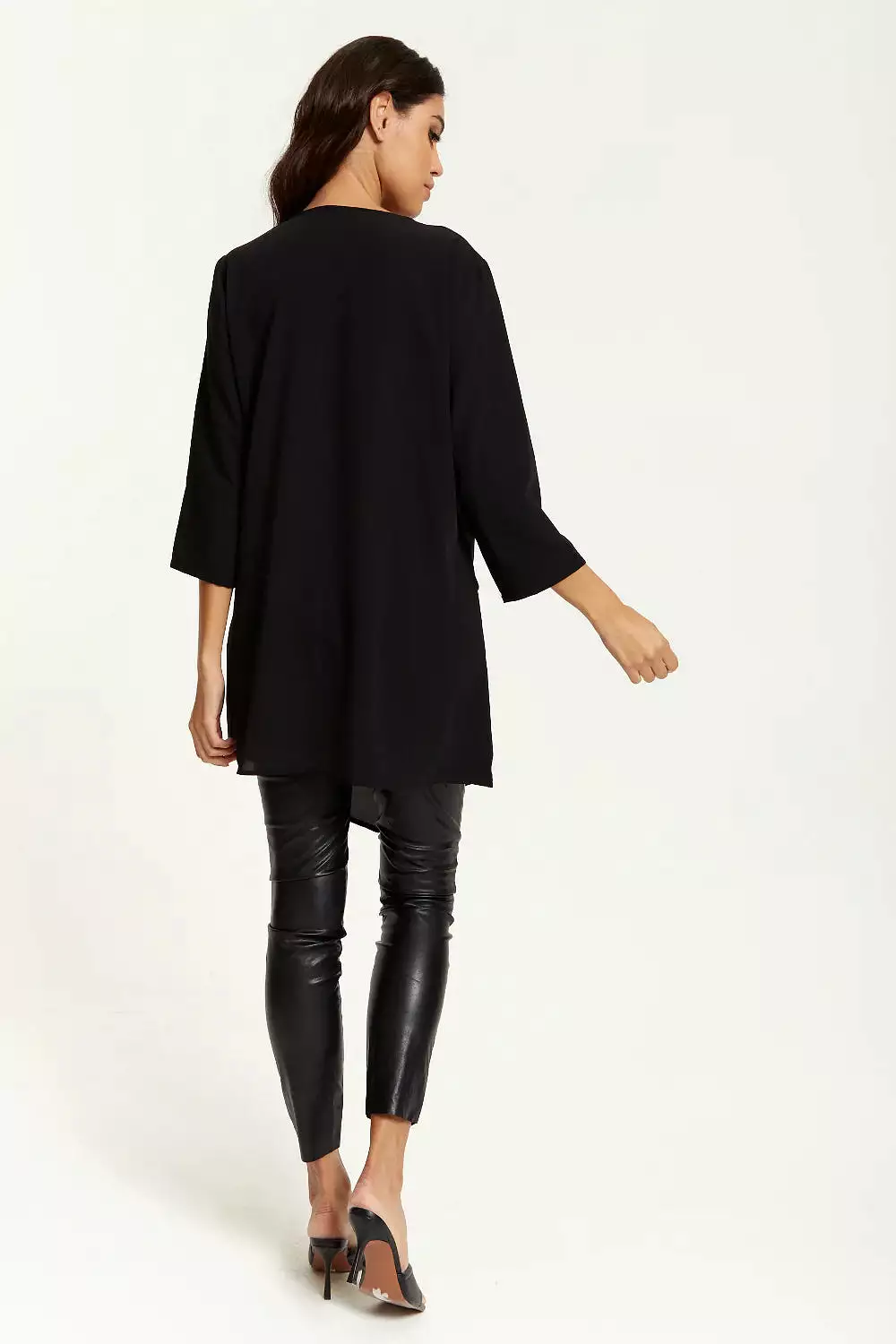 Hoxton Gal 3/4 Sleeves V Neck Oversized Layered Tunic