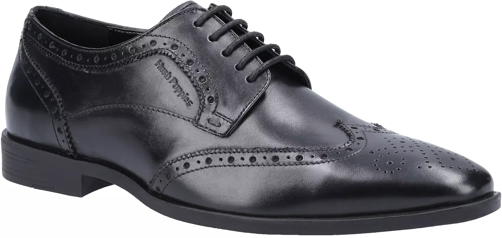 Hush Puppies Mens Brogues Smart Brogues Black Formal Shoes Leather