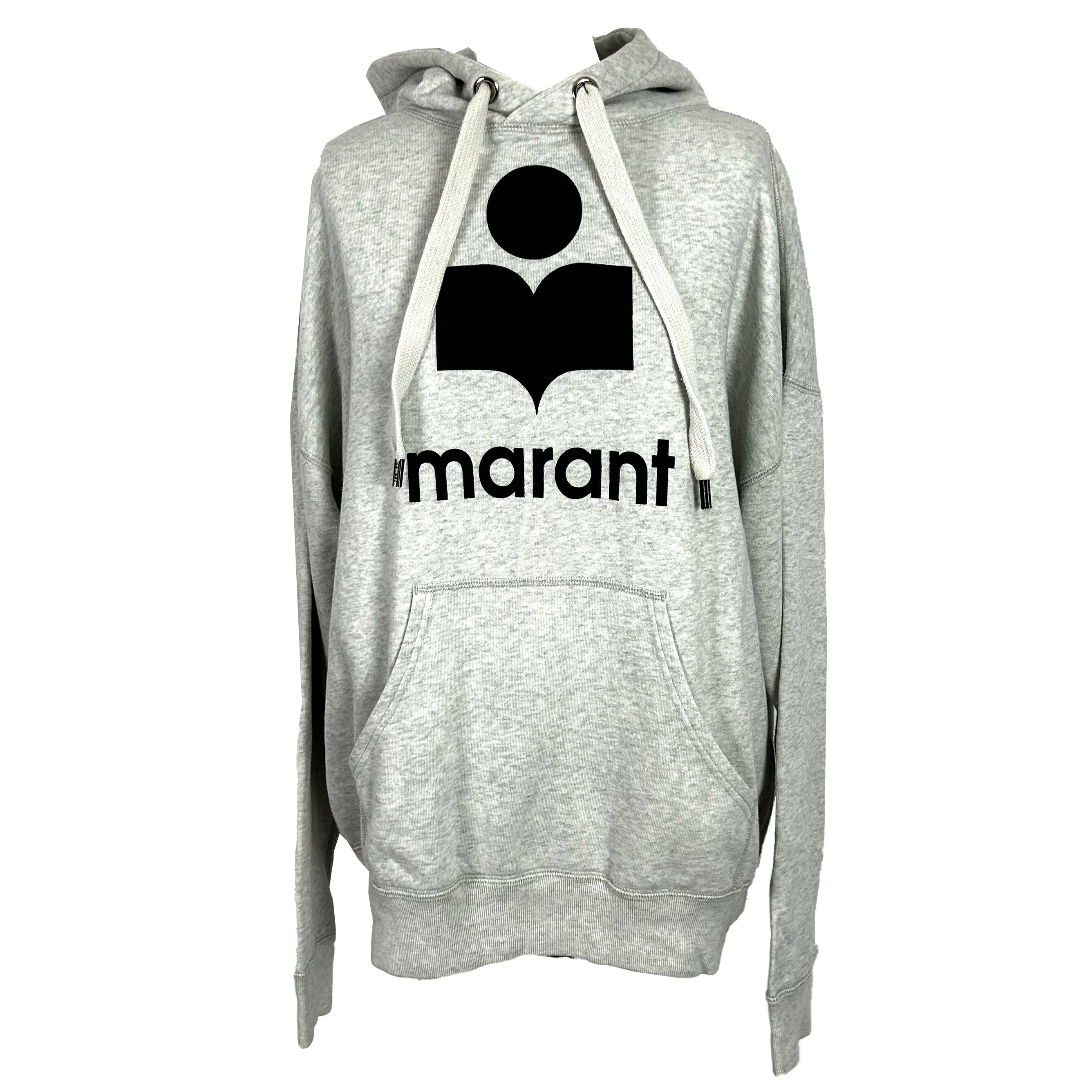 Isabel Marant Etoile 325 Pale Grey Logo Hoodie M