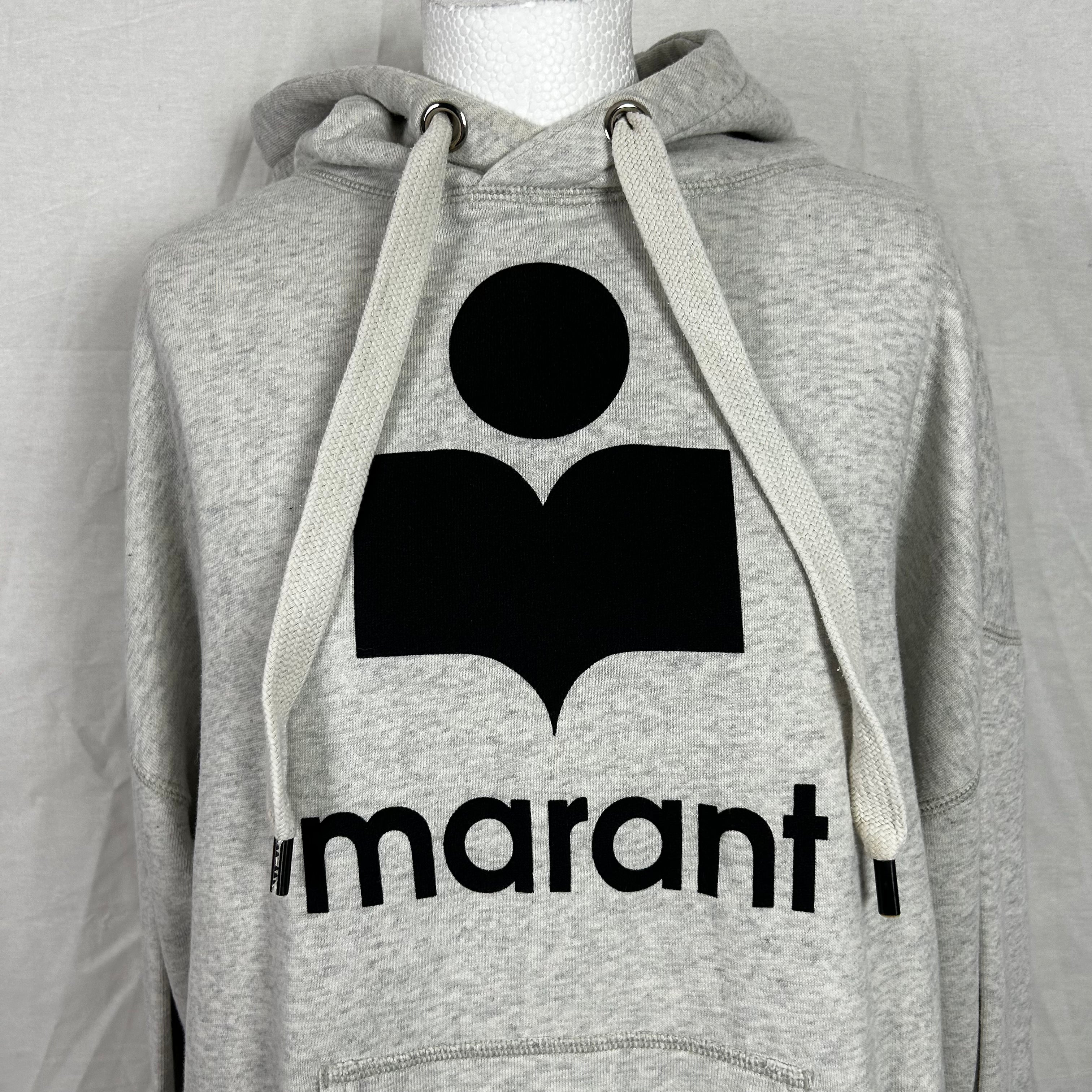 Isabel Marant Etoile 325 Pale Grey Logo Hoodie M