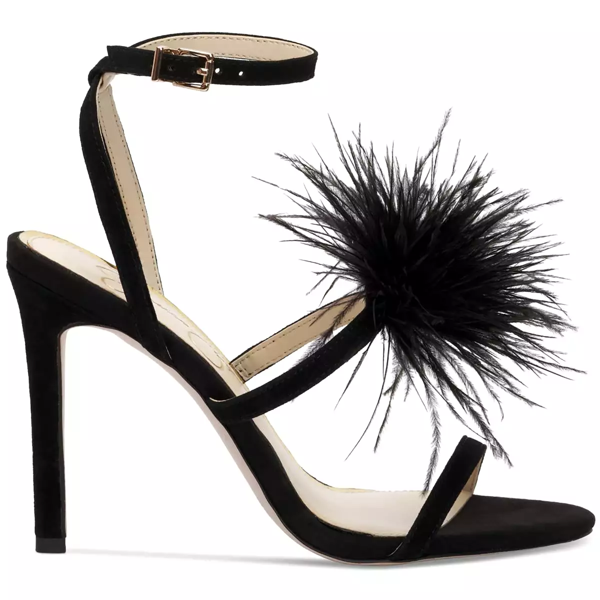 Jessica Simpson Womens Jenevya Suede Feathers Ankle Strap