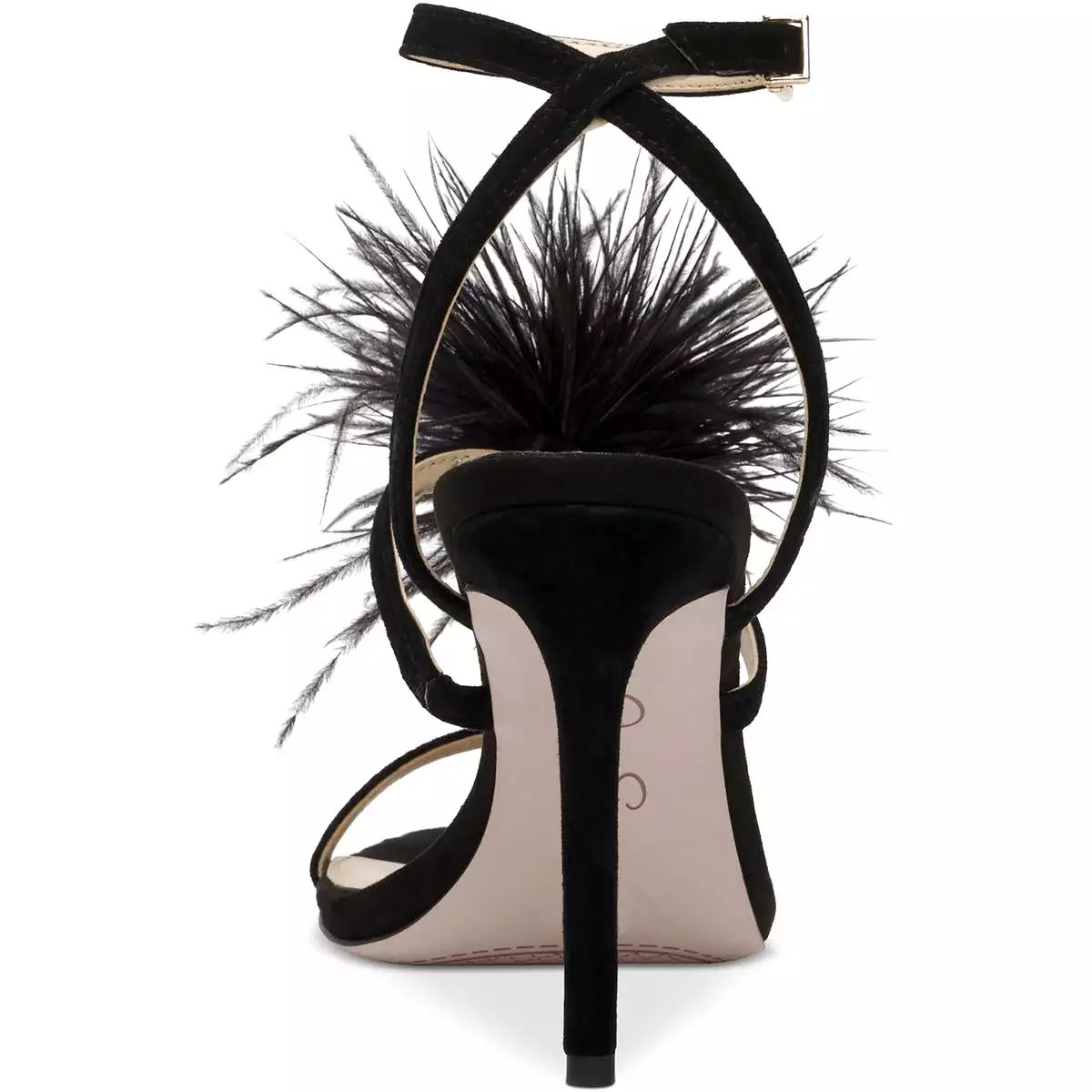 Jessica Simpson Womens Jenevya Suede Feathers Ankle Strap