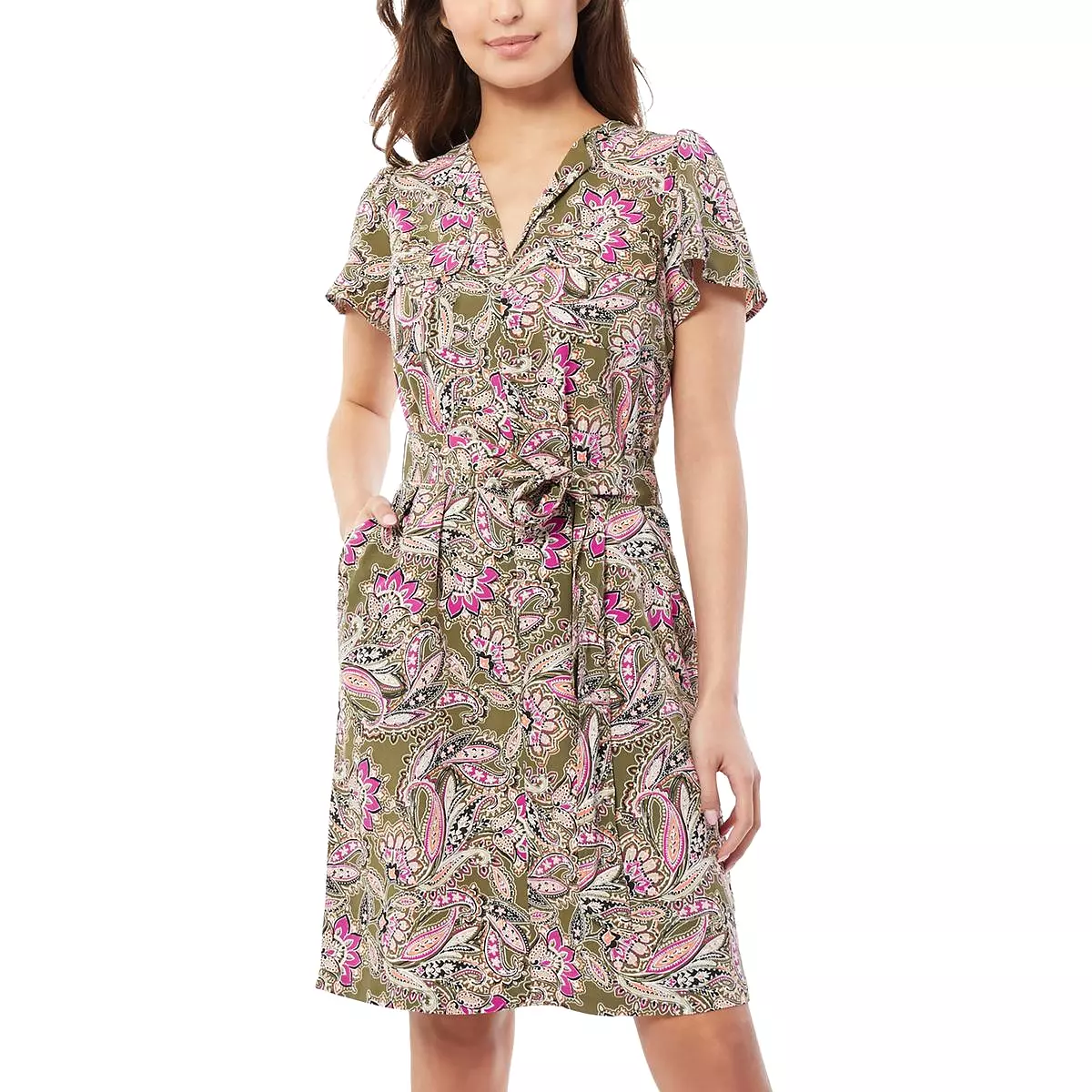 Jones New York Womens Printed Short Shirtdress