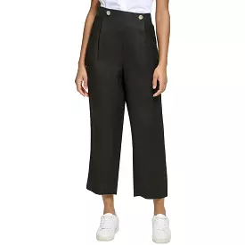 Karl Lagerfeld Paris Womens Stretch Pleated Cropped Pants