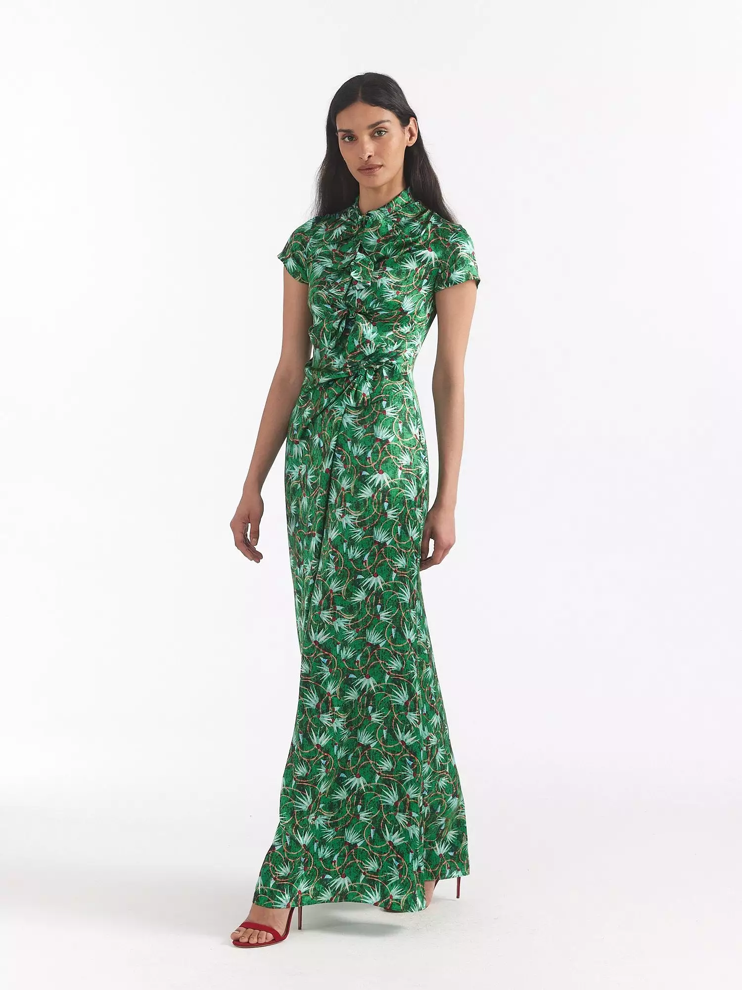 Kelly Printed Turtleneck Maxi Dress