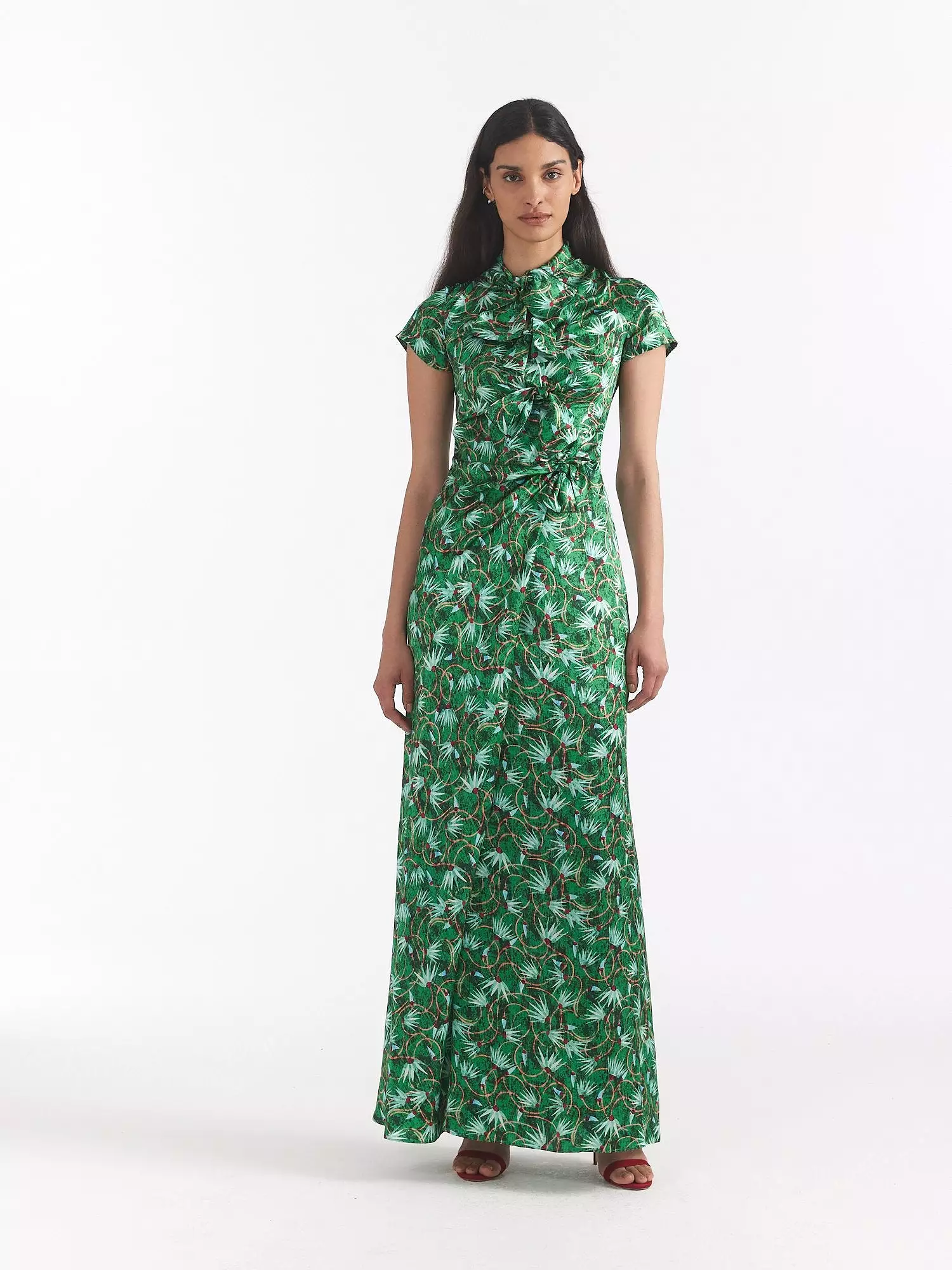 Kelly Printed Turtleneck Maxi Dress