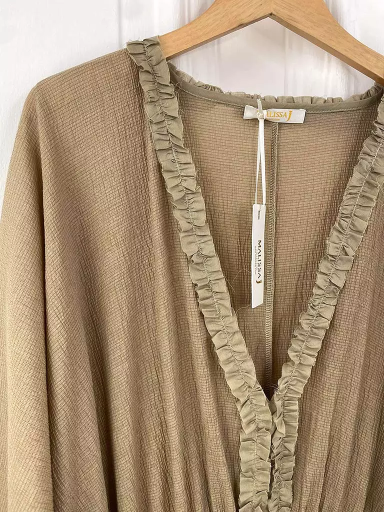 Malissa J Split Side Kaftan Dress - Taupe