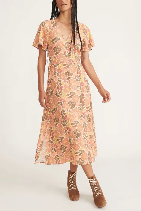 MARINE LAYER EMLYN MIDI DRESS