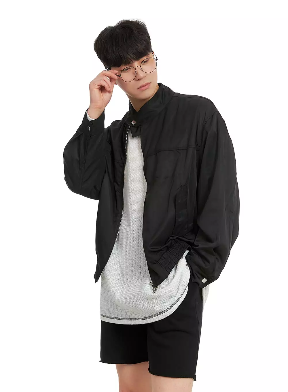 Men's Solid Bomber Jacket IA402