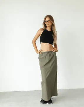 Myrtle Maxi Skirt (Khaki)