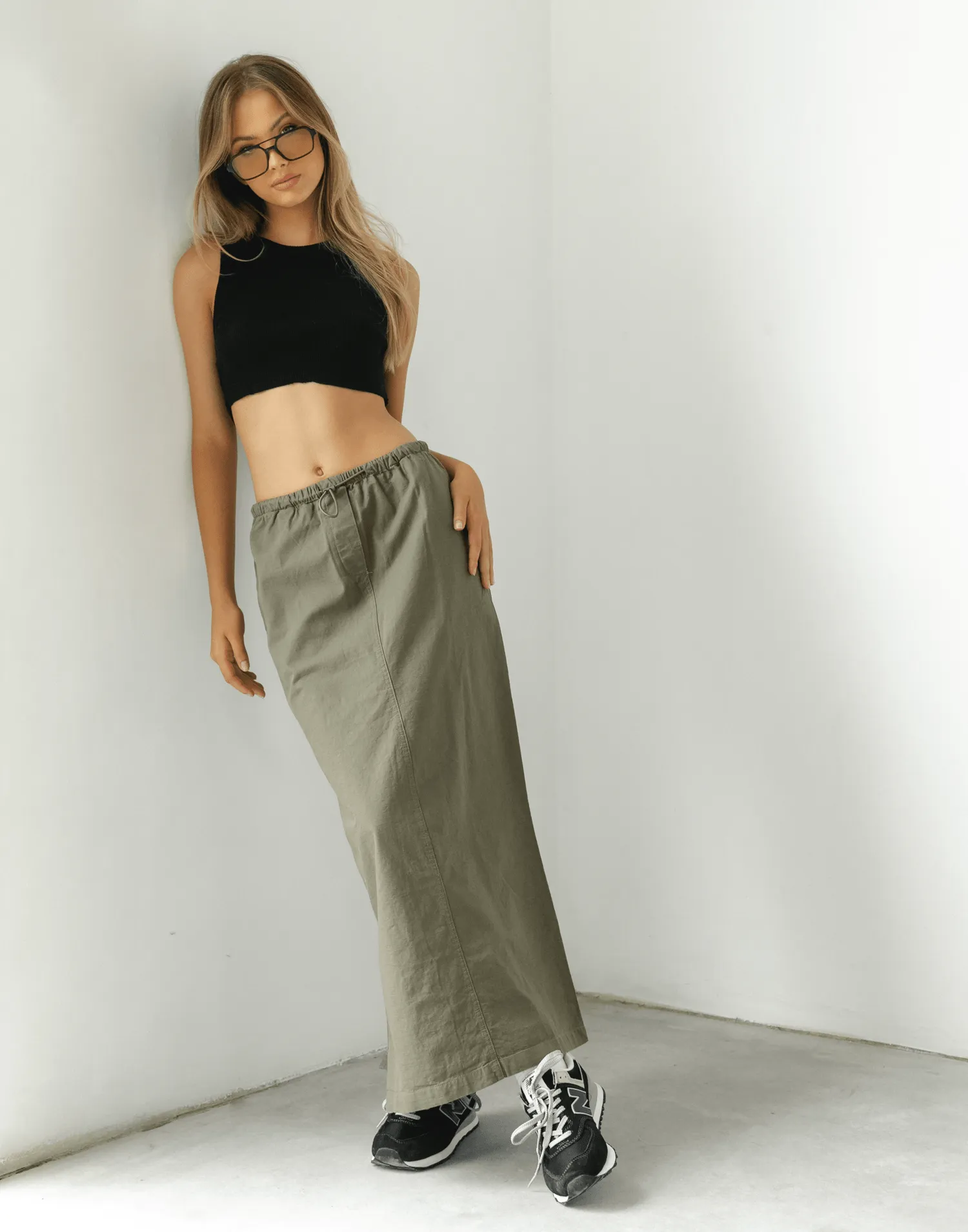 Myrtle Maxi Skirt (Khaki)