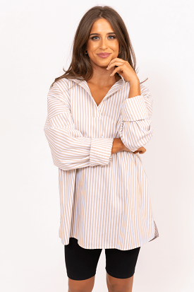 Poplin Striped Oversized Tunic