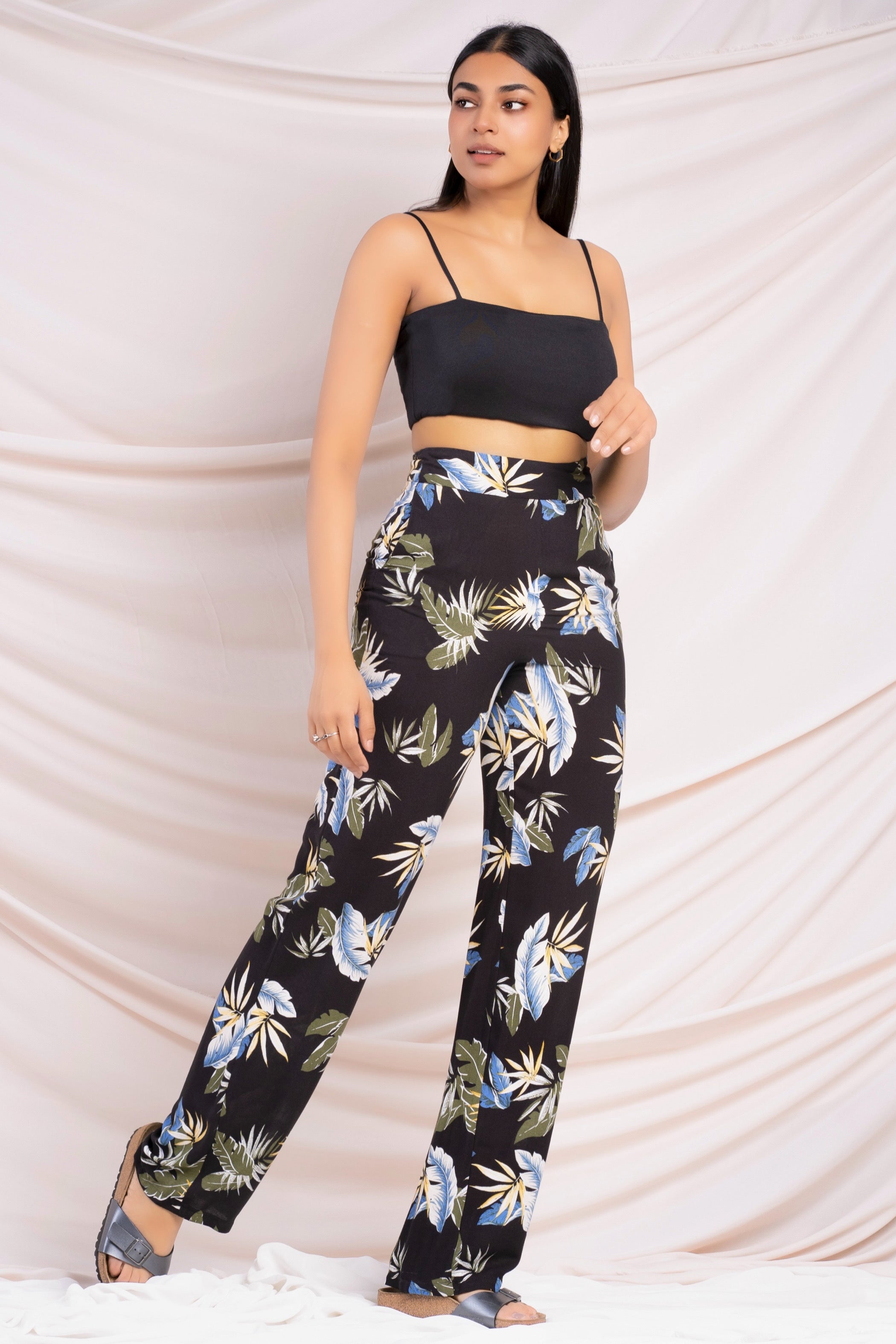 Printed Wide Leg Pants