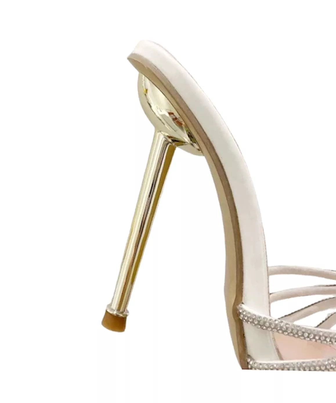 PU Leather Crystal Strap Heels