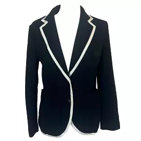 Rag & Bone Navy Wool Knit Blazer with Contrast Trim XS