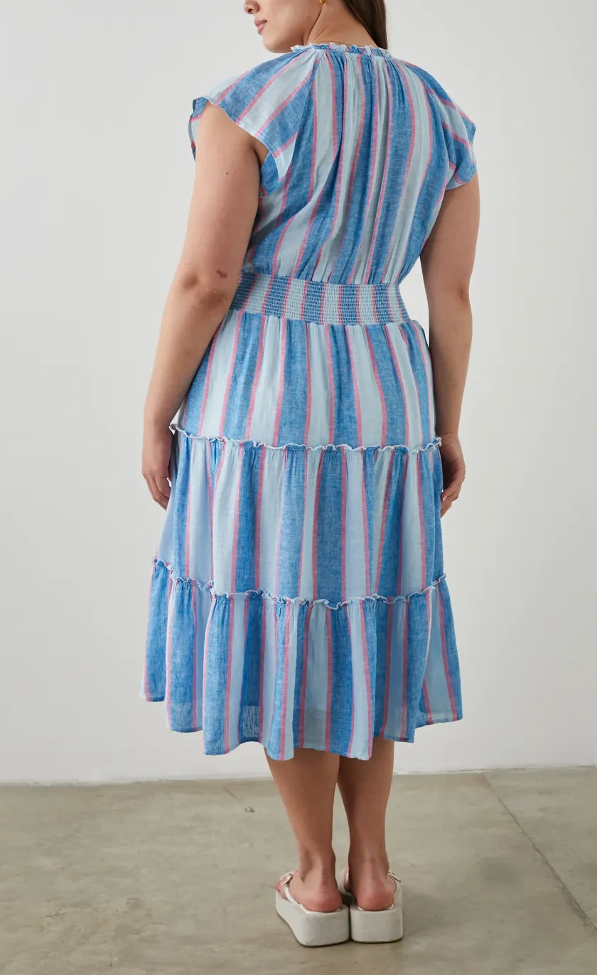 RAILS AMELLIA STRIPE LINEN DRESS